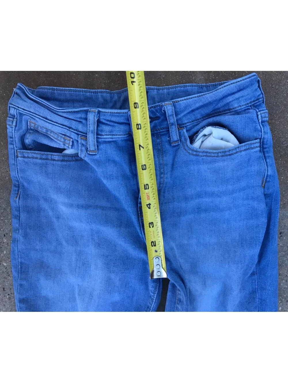 Levis 501 Jeans Men 44x30  Blue Denim Button Fly Straight Leg Classic Small Hole